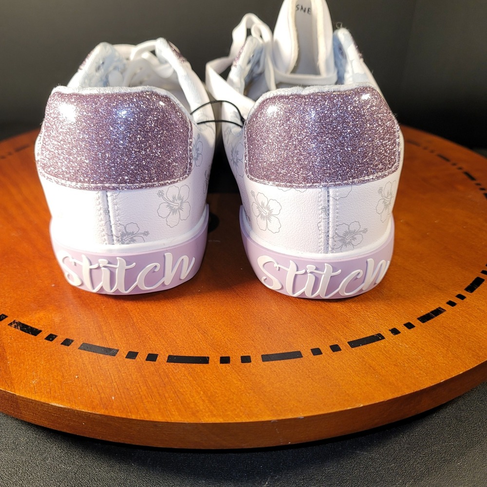 Disney Ground Up Lilo & Stitch Womens White Purple Glitter Ohana Sneakers Sz 11 - Picture 6 of 8